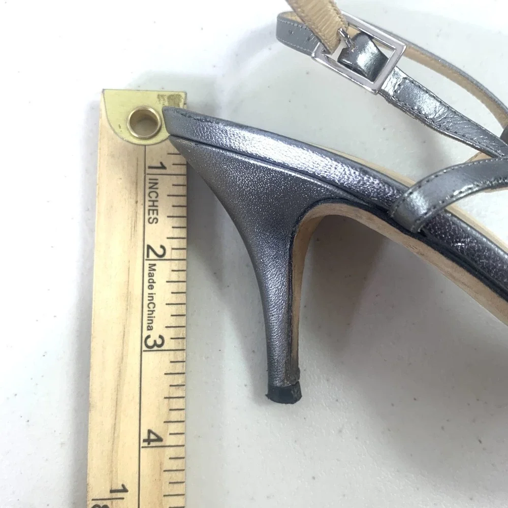 kate spade‎ new york Heels Womens 7B Silver Good Slingback Stiletto Italy
